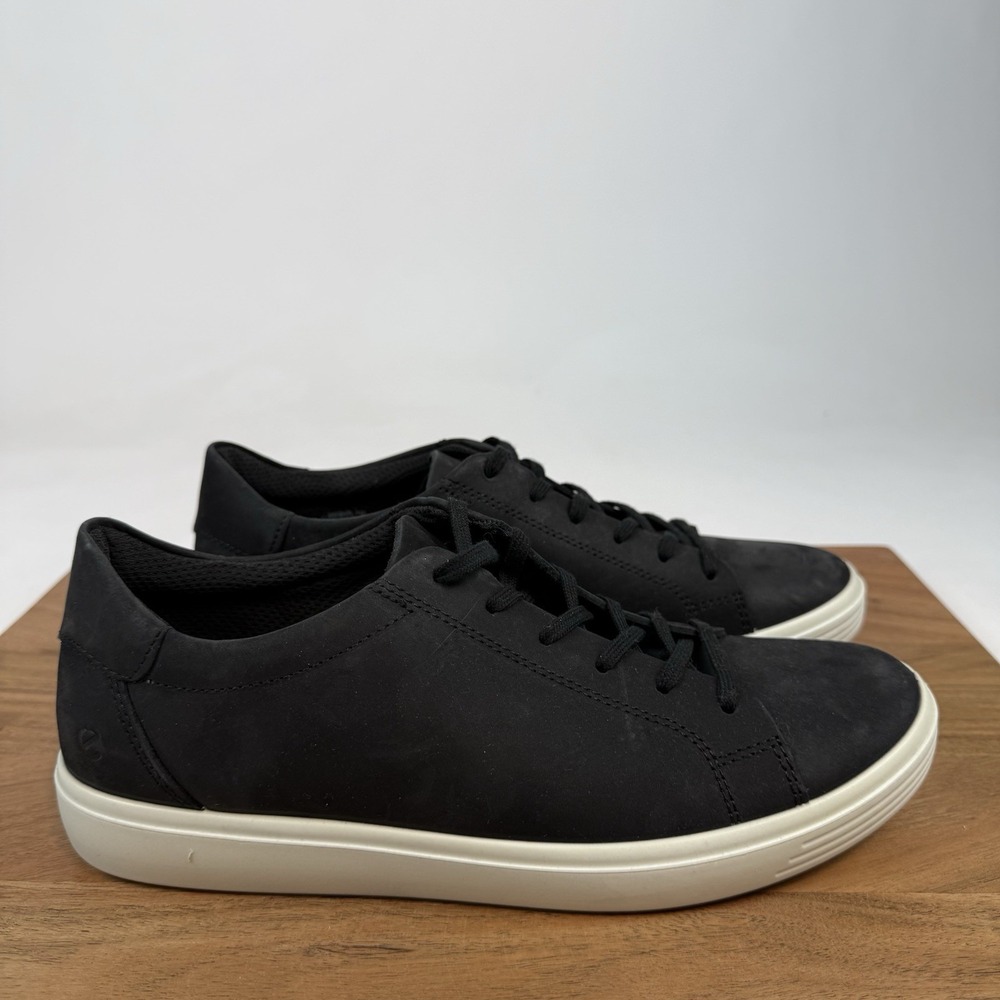 New Womens ECCO Classic Low Top Black Leather Sneaker Shoes Size EU 40 9-9.5‎